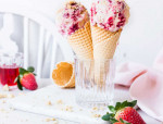 Strawberry, Rhubarb and Campari Ripple Ice Cream