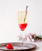 Strawberry and Rhubarb Bellini